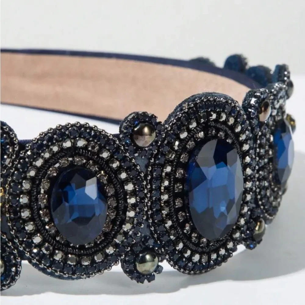 Gorgeous navy blue rhinestones Headband‎